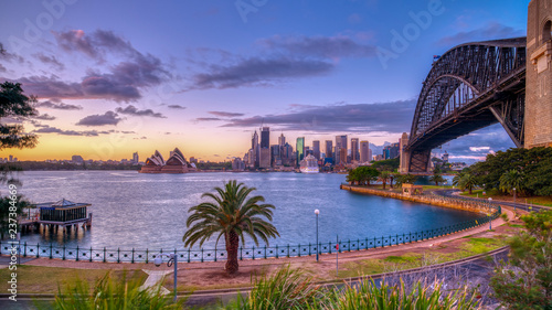 Sunrise on Sydney Harbour from Milsons Point, NSW, Australia