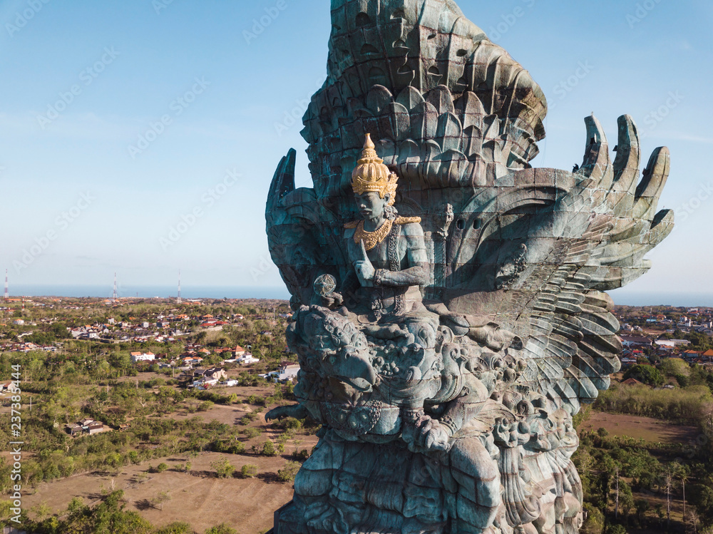 Indonesia, Bali, Aerial view of GWK park, Vishnu statue and Garuda