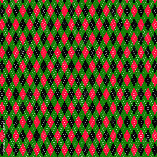 red green black Christmas argyle pattern