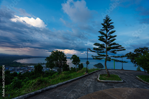 Christmas tree in Thailand at a scenic spot in Chumphon.