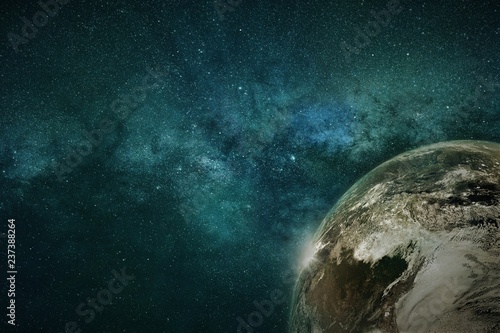 Artistic Abstract Planet In A Colorful Galaxy Background © MoVille