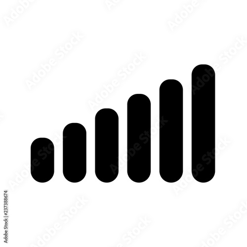 Signal icon. Simple signal with different bar levels. Vector Illustration