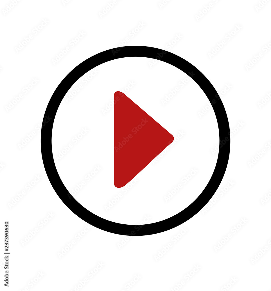 Play video vector icon, media illustration isolated on white Play video vector icon, media illustration isolated on white