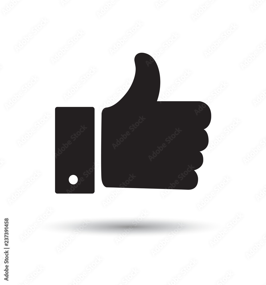 Like icon vector in flat style illustration  isolated on white