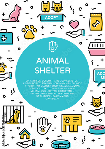 Vector Animal Shelter Icon Banner Template