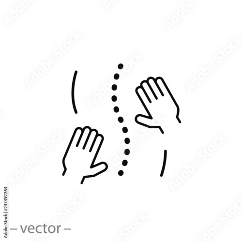 physiotherapy icon, line sign on white background - editable vector illustration eps10