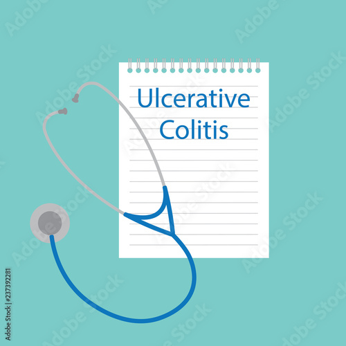 Ulcerative colitis written in a notebook- vector illustration