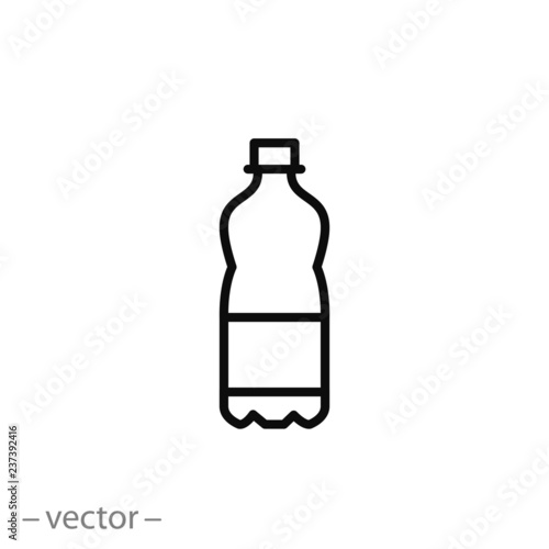 plastic bottle icon, line sign on white background - editable vector illustration eps10