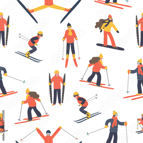Pattern from skiing people
