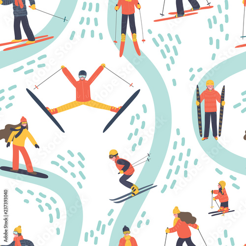 Pattern from skiing people