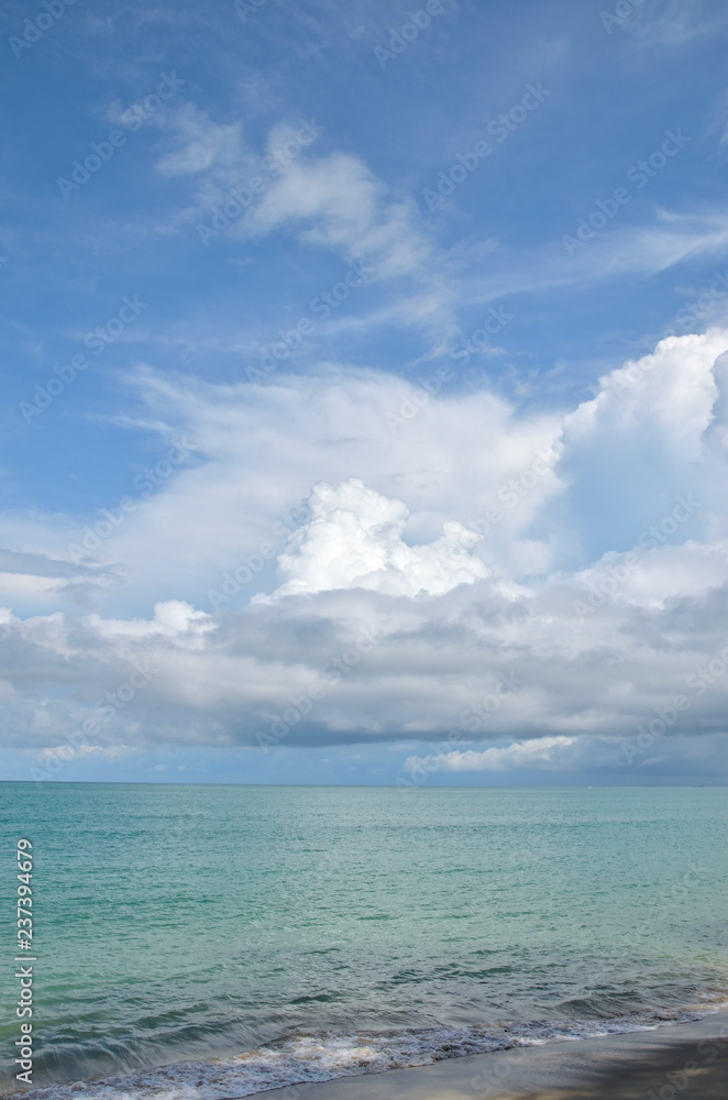 Fototapeta premium A peaceful and mindfulness sand beach of Haad Son at Khao Lak, Phang Nga, Thailand during summer time.