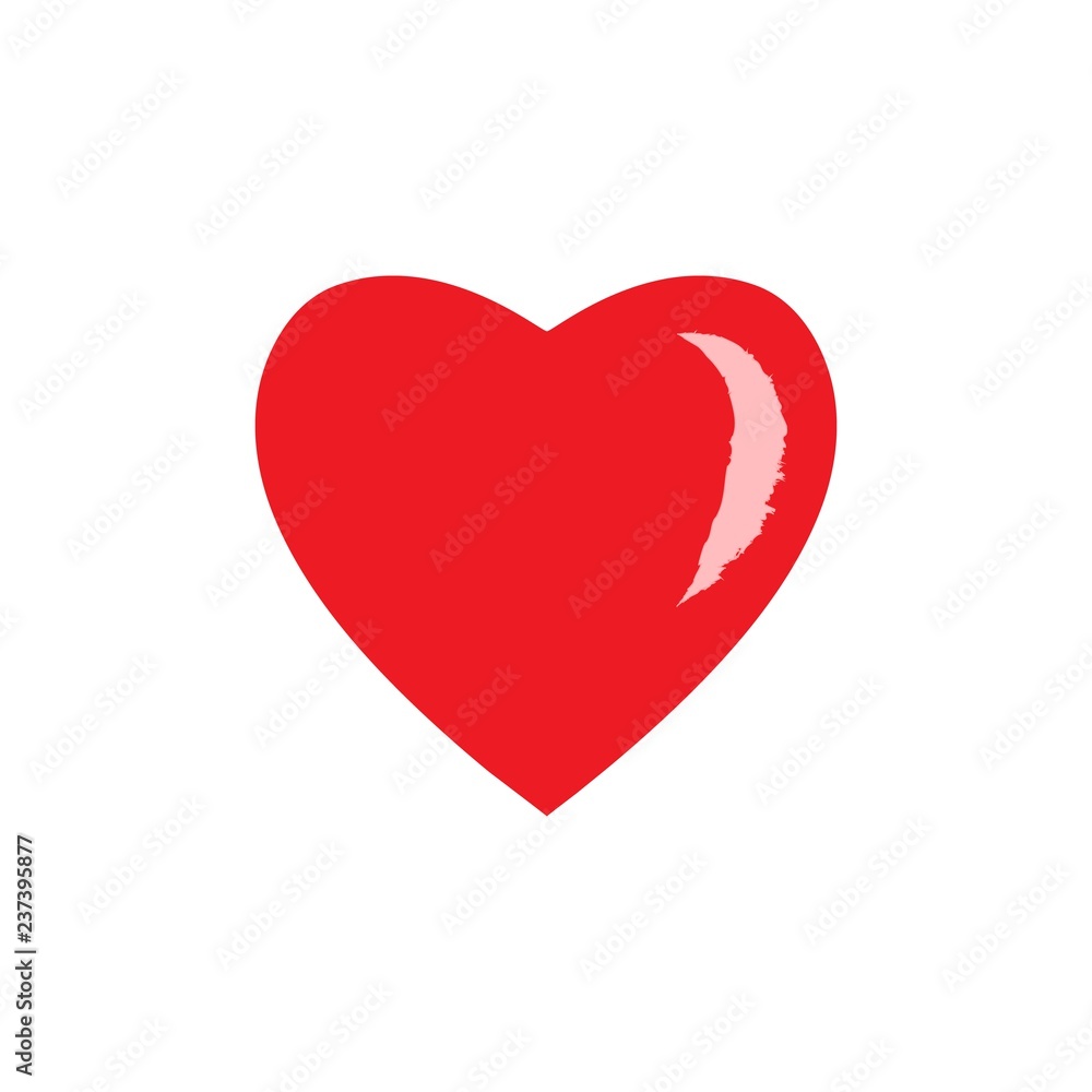 Heart isolated. Red sign on white background. Romantic silhouette symbol linked, join, love, passion and wedding. Colorful mark of valentine day. Design element. Vector illustration. Heart isolated. Red sign on white background. Romantic silhouette symbol linked, join, love, passion and wedding. Colorful mark of valentine day. Design element. Vector illustration.