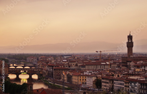 Landscape of Florence at sunset  Italy