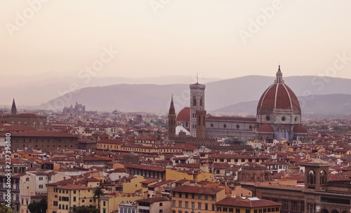 Landscape of Florence at sunset, Italy