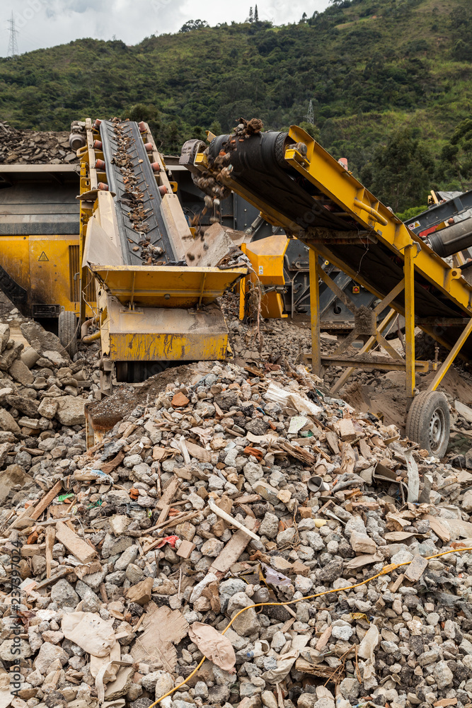 Fototapeta premium construction debris treatment and recycling plant