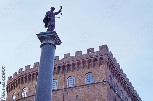 Column of justice, Piazza di Santa Trinita, Florence, Italy