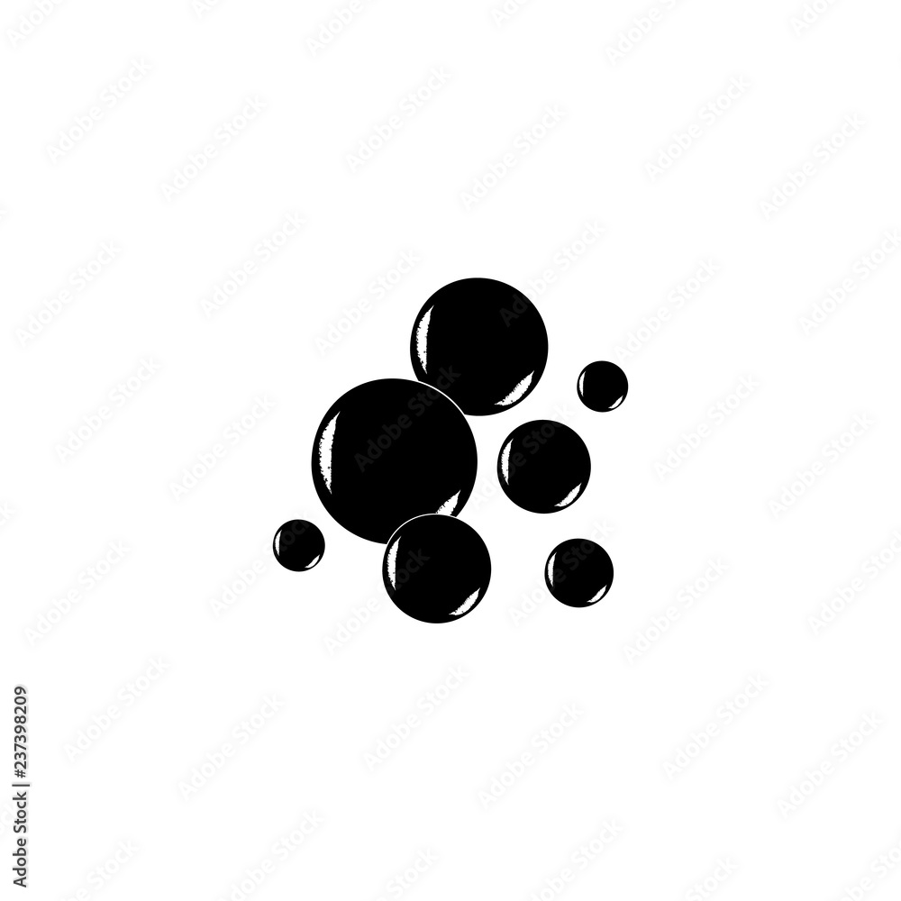 Fototapeta premium Soap bubble vector black icons isolated. Soap black water bubble collection of illustration. Monochrome template for printed. Design element. Vector illustration.
