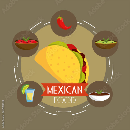 chili with spicy sauces and tacos food