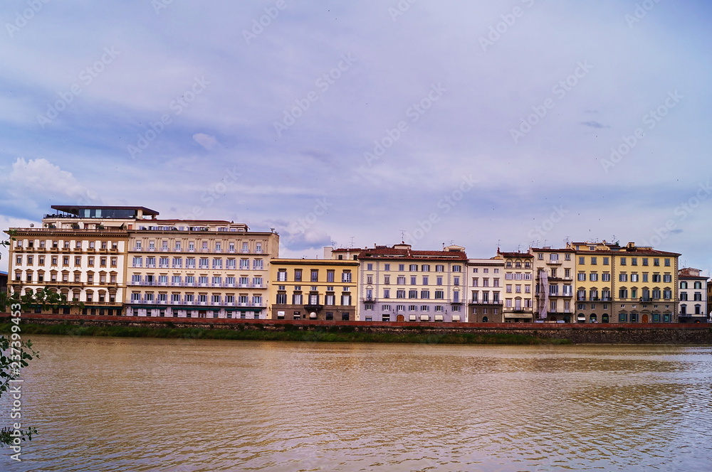 Along the river Arno Florence Italy
