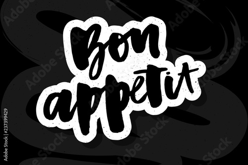 Bon appetit 2 lettering calligraphy brush design ink black