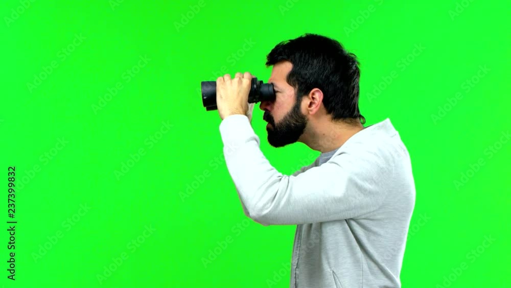 Man with beard on green screen chroma key background Man with beard on green screen chroma key background