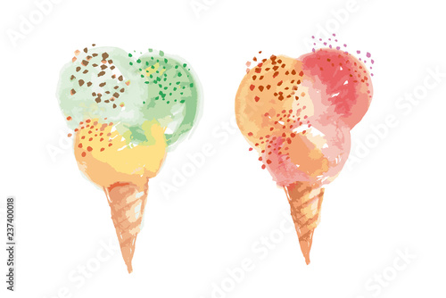 pale color ice-cream waffle...