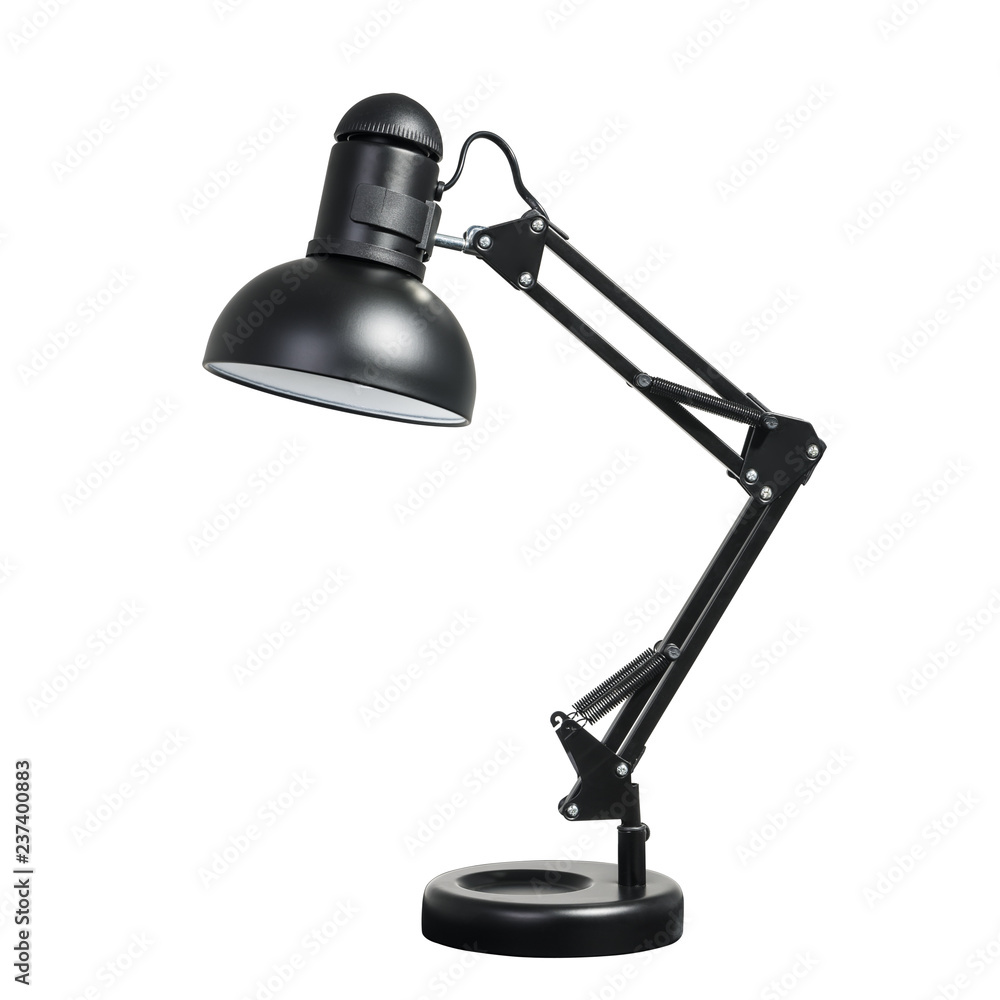 Black table lamp in a classic style. Isolated object on white background  Stock Photo | Adobe Stock