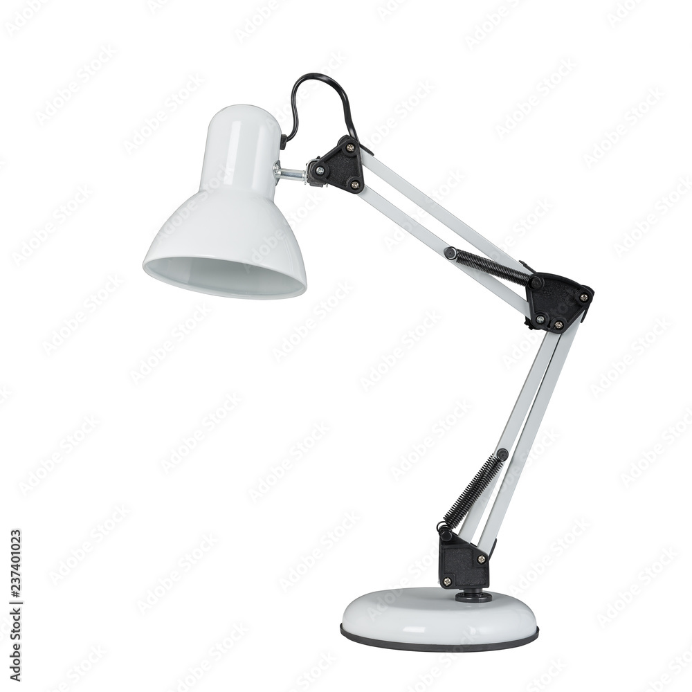 White table lamp in a classic style. Isolated object on white background White table lamp in a classic style. Isolated object on white background