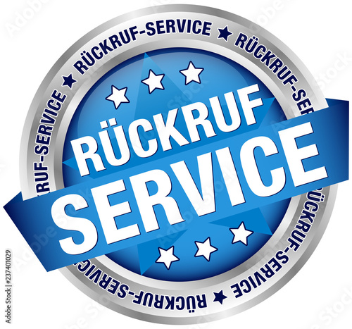 Button Banner "Rückruf Service" blau/silber