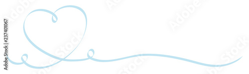 Light Blue Heart Calligraphy Ribbon