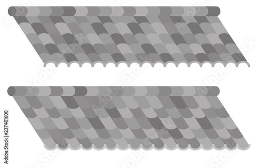 Rooftop tile shingles vector line  image 