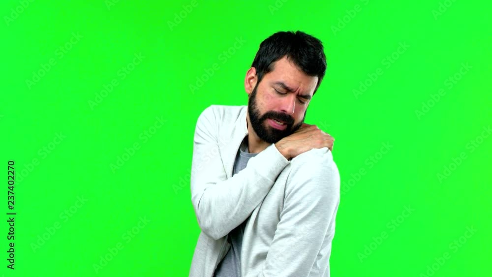 Man with beard on green screen chroma key background Man with beard on green screen chroma key background