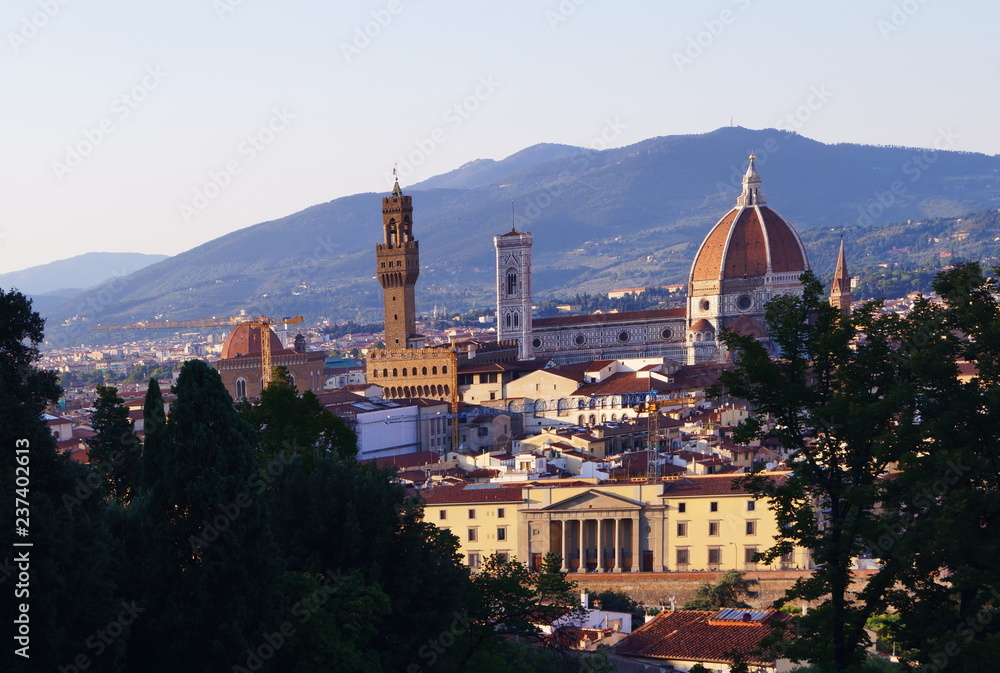 Obraz premium View of Florence from the Bardini garden at sunset Italy