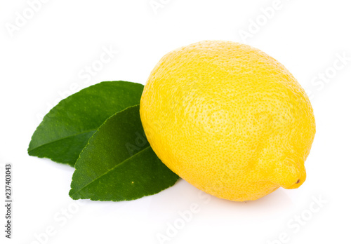 Fresh lemon isolated on white background