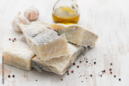 dry cod fish with olive oil