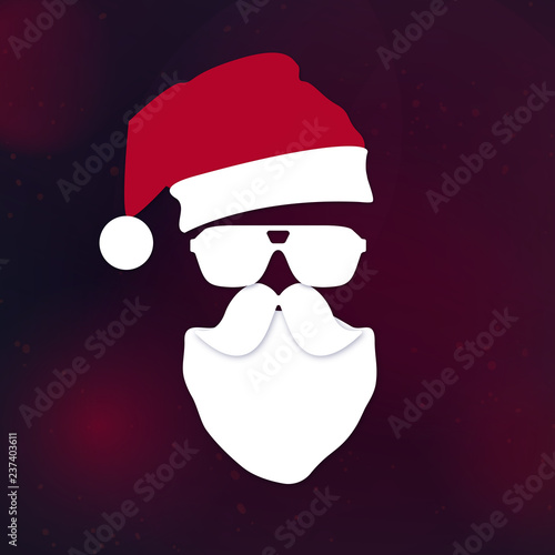 Nikolaus Gesicht Sonnenbrille Bart Mütze