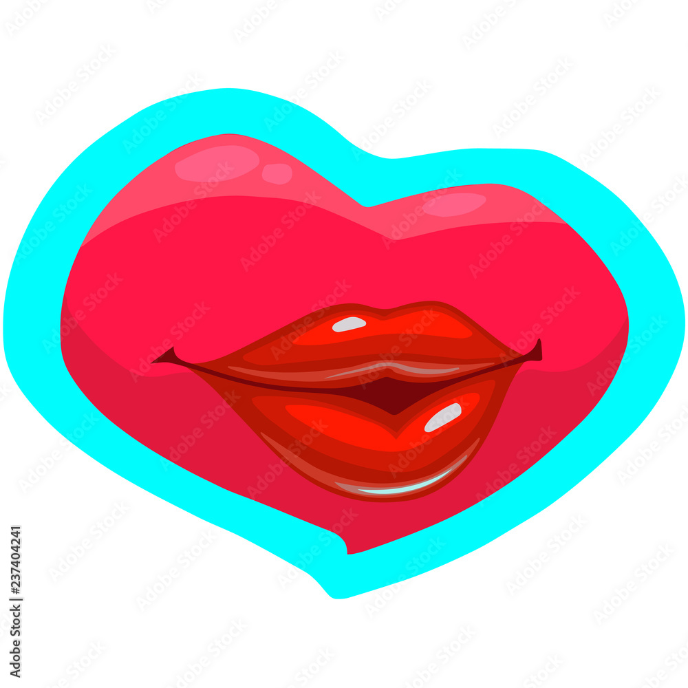 set of sexy lips in different positions set of sexy lips in different positions