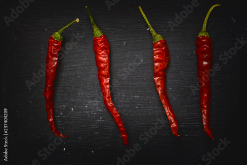 Red dry chilli peppers