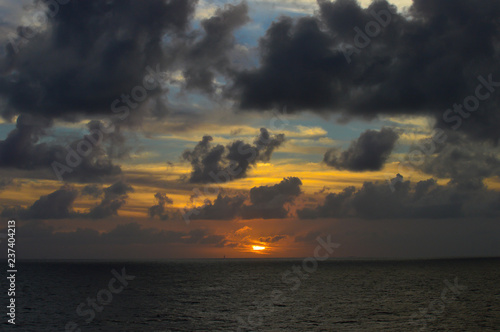 November sunset off Honduras coast