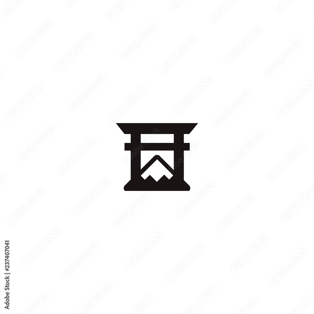 torii gate logo with Fuji mountain japanese culture vector illustration design, torii gate logo with Fuji mountain japanese culture vector illustration design,