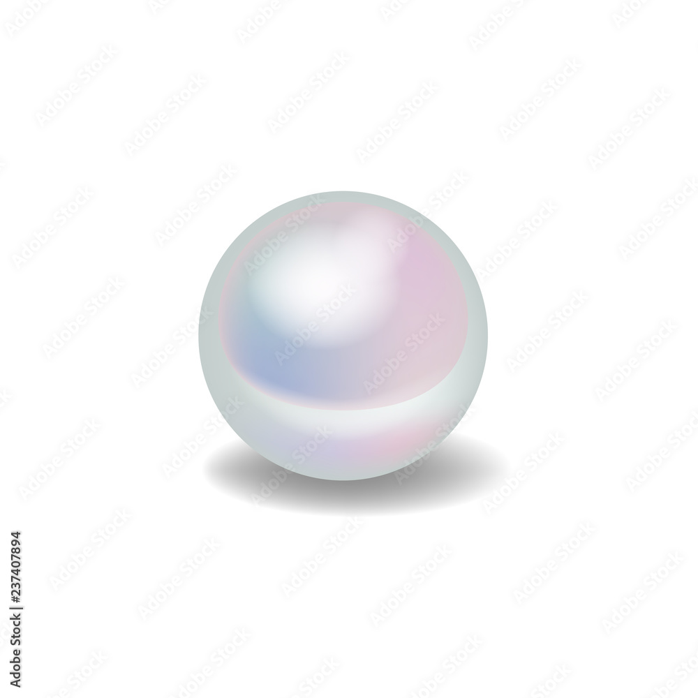 Realistic vector white pearl. Realistic vector white pearl.