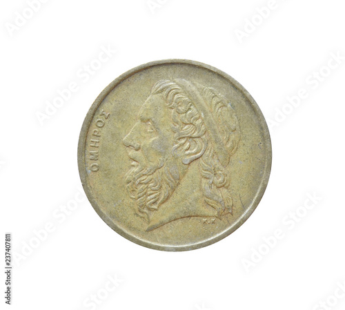 Vintage 50 Drachma coin made by Greece photo