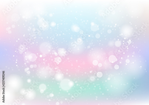 Pastel, abstract background, colorful, dust and particles scatter with stars scatter blinking blur vector illustration, holiday season celebration party concept