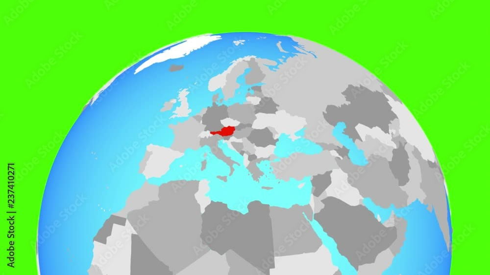 Zooming to Austria on political globe. 3D illustration. Zooming to Austria on political globe. 3D illustration.