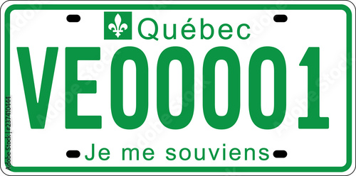 Plaque d’Immatriculation québécoise pour voiture électrique