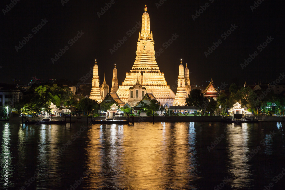 Chao Phraya and Wat Arun at Night
