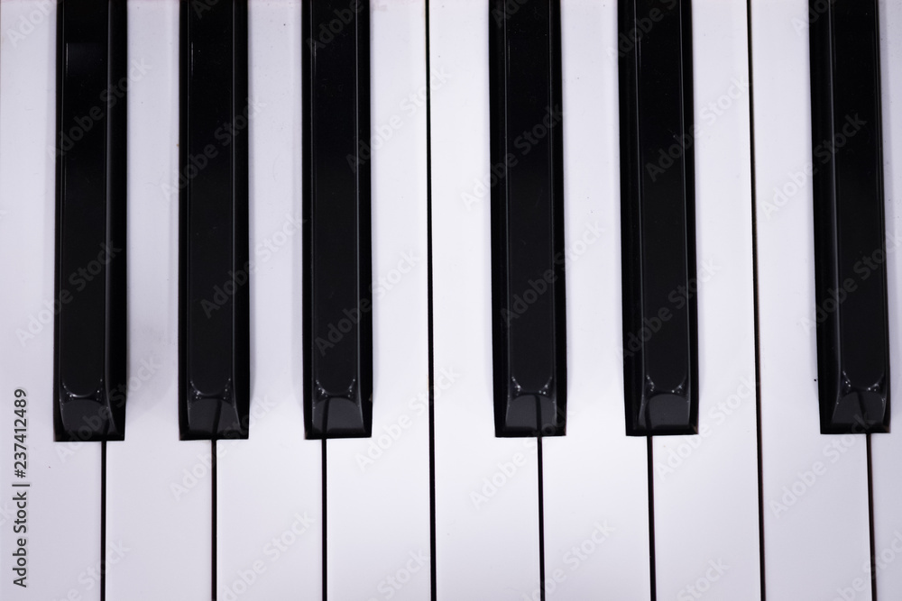 Top view of piano keys Top view of piano keys
