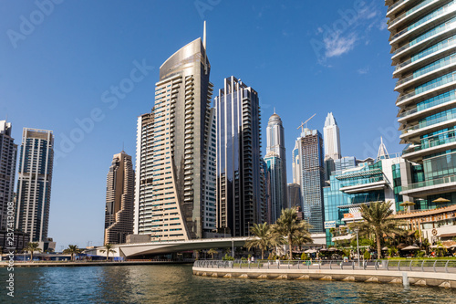 Dubai  UAE - October  2018. Modetn city of the luxury center of Dubai  United Arab Emirates