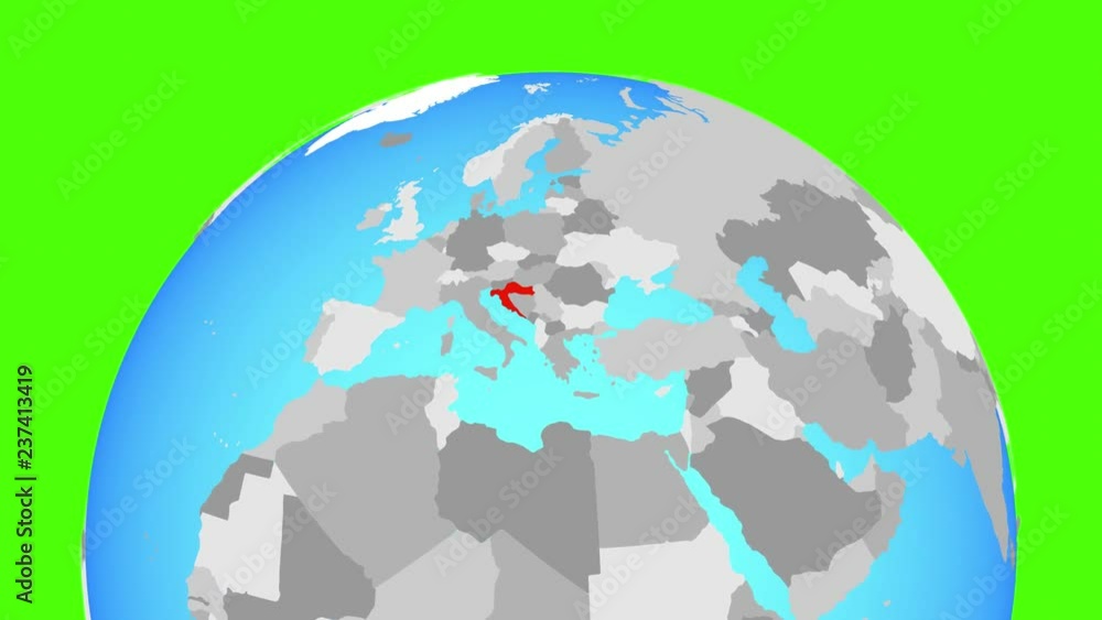 Zooming to Croatia on political globe. 3D illustration. Zooming to Croatia on political globe. 3D illustration.