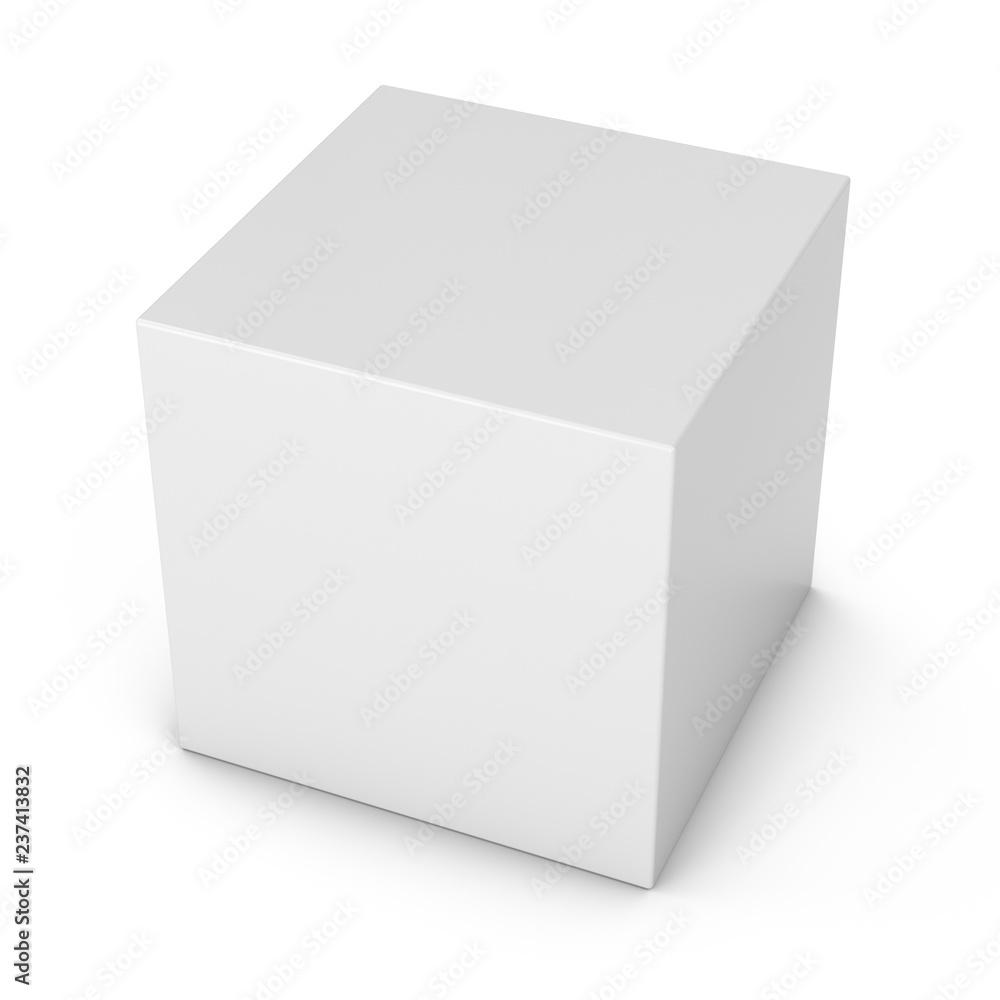 3D Rendering White Boxe on white background 3D Rendering White Boxe on white background